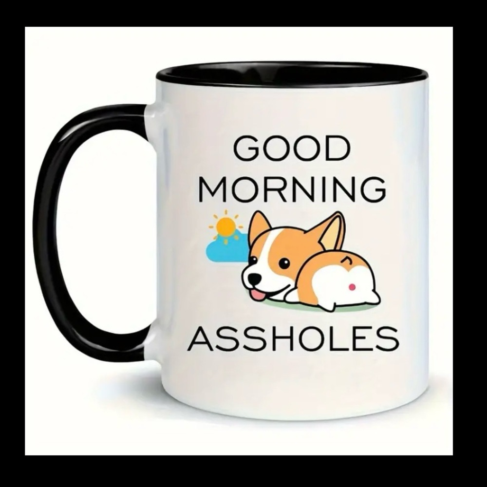 {NEW} Funny 11oz Corgi Dog Mug - Black and White